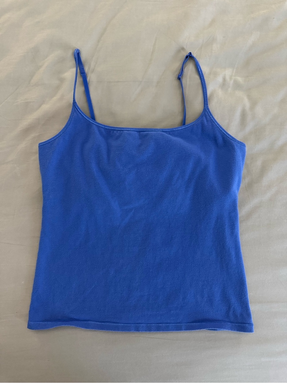 VTG Victoria's Secret Cobalt Blue Scoop Neck Cami Tank Top Size L Y2K Loungewear